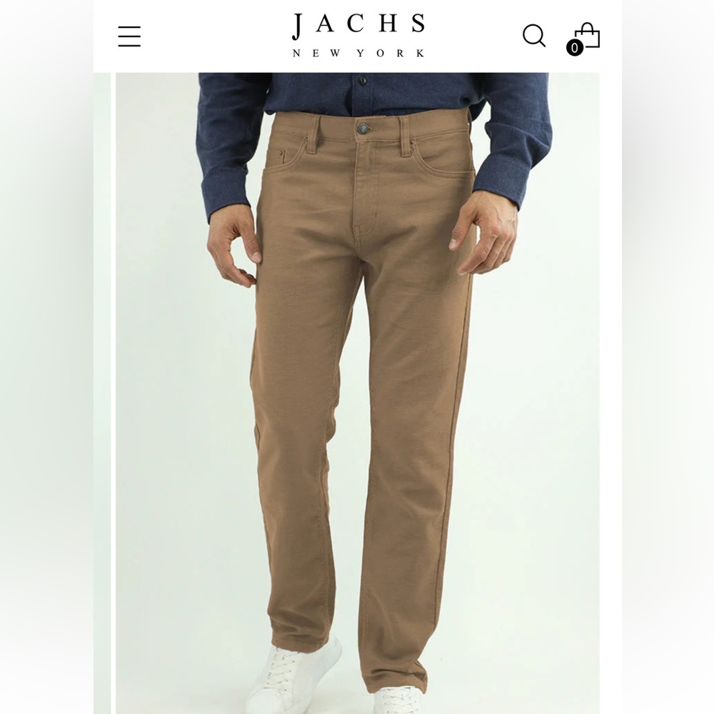 Jachs New York 30x32 Khaki Straight Fit 5 pocket pants chinos stretch travel men